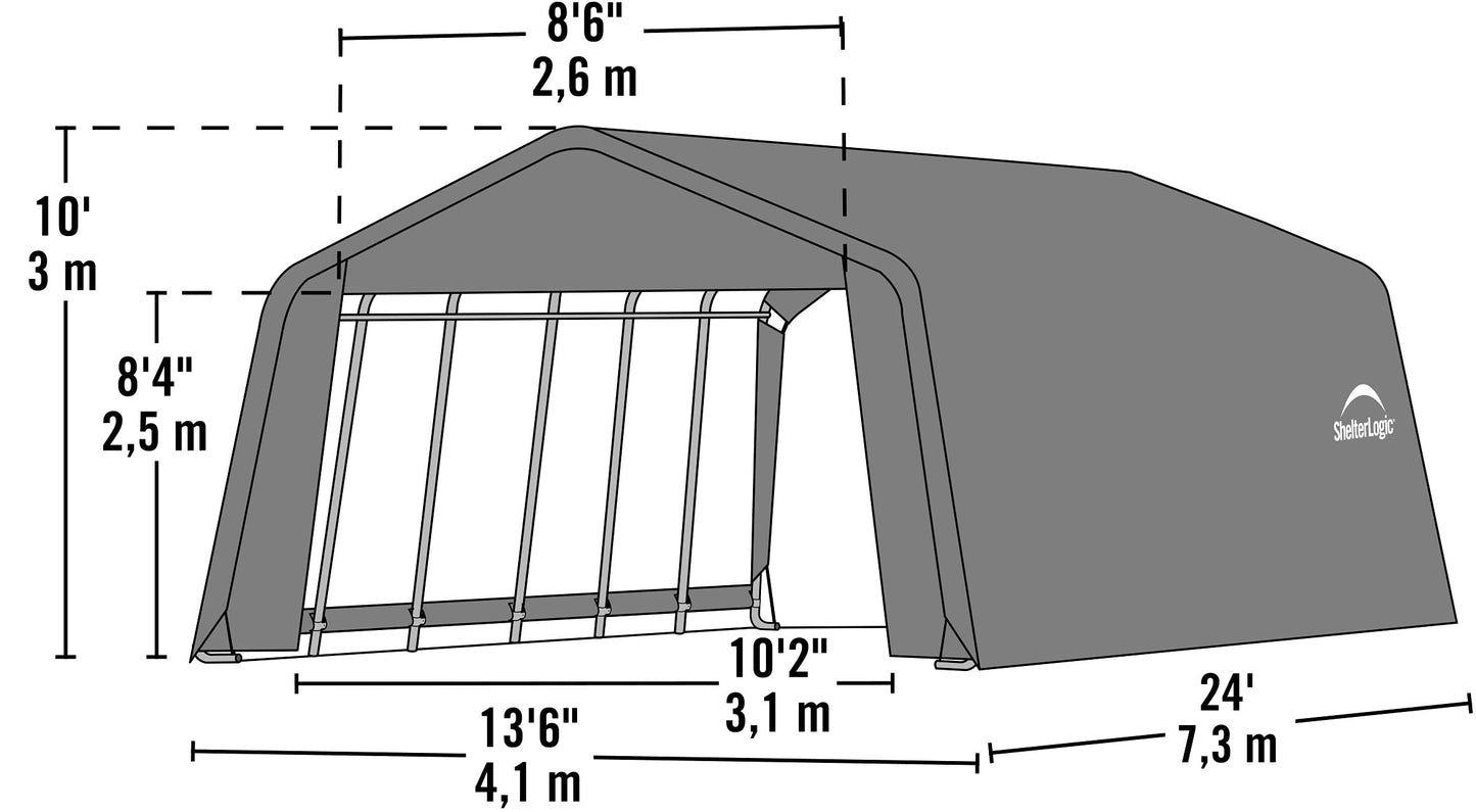 ShelterLogic 74432 Gris 12'x24'x10' Abri style pic 12'x24'x10' Gris 