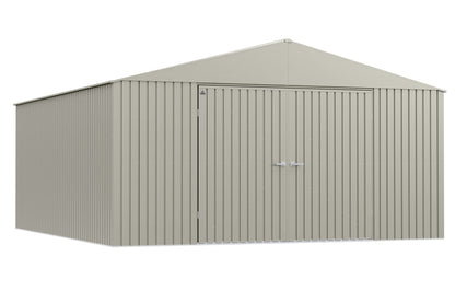 Arrow Shed Elite Hangar de rangement extérieur en acier avec toit à pignon verrouillable, gris froid, 14' x 16' 