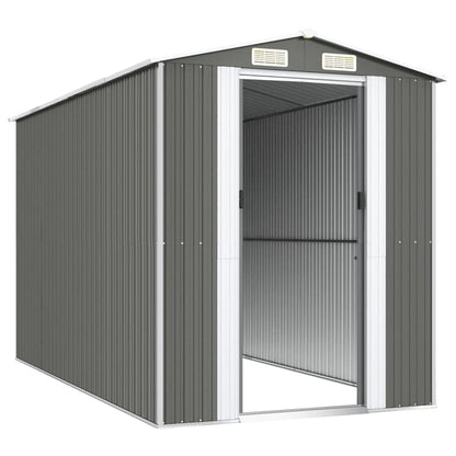 GOLINPEILO Metal Outdoor Garden Storage Shed, Large Steel Utility Tool Shed Storage House, Steel Yard Shed with Double Sliding Doors, Utility and Tool Storage, Light Gray 75.6"x140.6"x87.8" 75.6"x140.6"x87.8"