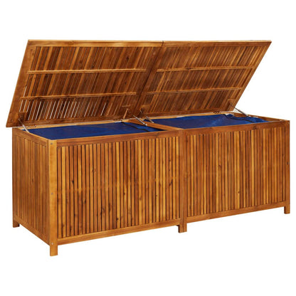 vidaXL Boîte de rangement extérieure, boîte de terrasse avec couvercle, armoire de terrasse, coffre de rangement pour coussins d'extérieur, coussins, outils de jardin, bois d'acacia massif 78,7" x 31,5" x 29,5" 