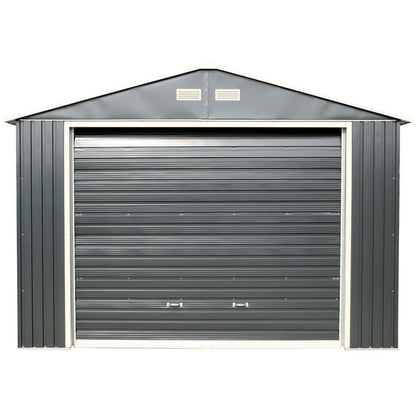 Imperial 12 ft. x 20 ft. Metal Garage Shed in Dark Grey with White Trim