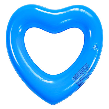 SUNSHINE-MALL Anneaux de Bain Gonflables, Tube de Chaises Longues Flotteur de Piscine en Forme de Coeur, Jouets de Fête de Plage pour Enfants, Adultes Bleu