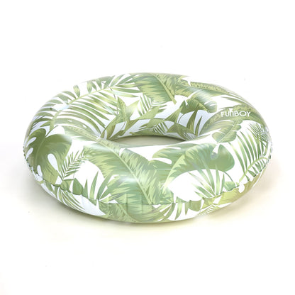 FUNBOY Flotteur gonflable géant en feuille de palmier tropical, radeau de luxe pour les fêtes de piscine et les divertissements en été, lot de 2 feuilles tropicales.