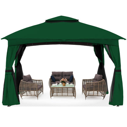 ABCCANOPY Tonnelle d'extérieur 10 x 20 – Tonnelle de terrasse avec moustiquaire, auvents extérieurs pour l'ombre et la pluie pour pelouse, jardin, cour et terrasse (beige) beige 