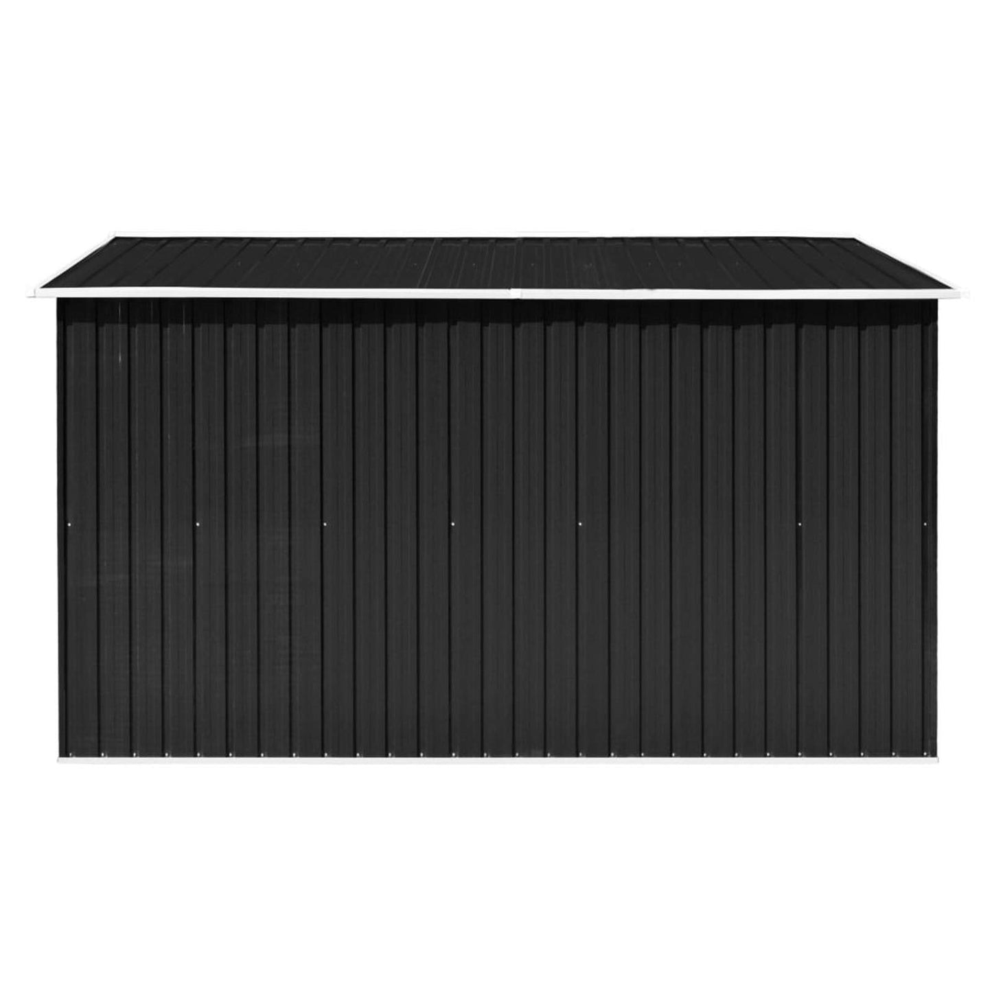 Bopdu Abri de jardin avec grille d'aération, abri de rangement extérieur en acier galvanisé avec porte pour jardin, terrasse, pelouse, 101,2" x 117,3" x 70,1", métal anthracite 101,2 x 117,3 x 70,1 