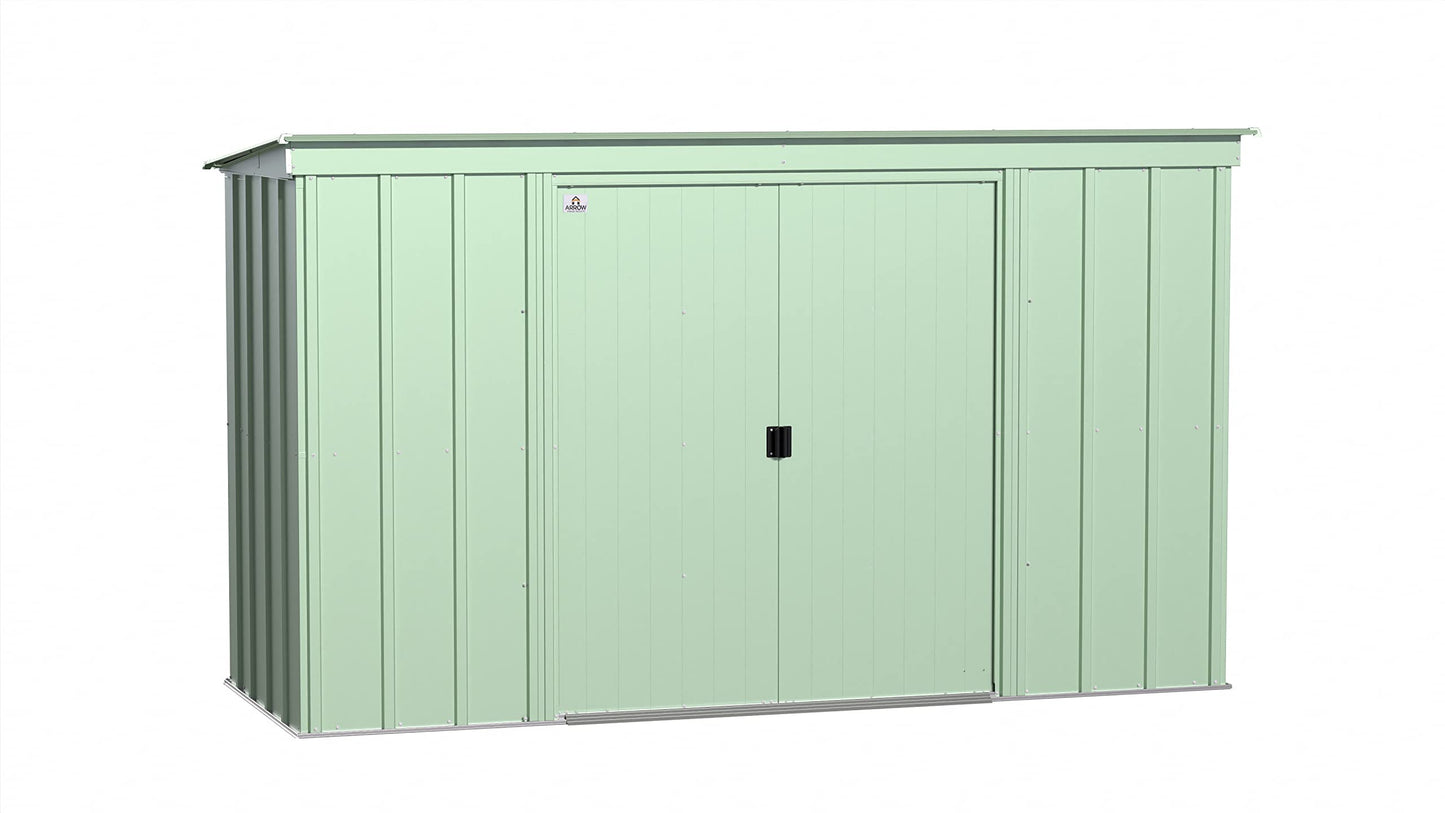 Arrow Shed Classic 10' x 4' Abri de rangement extérieur cadenassable en acier vert sauge 10' x 4' 