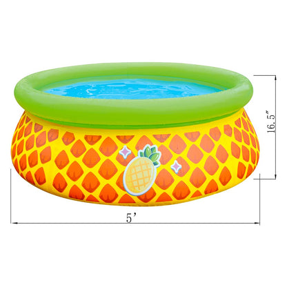 JLeisure Sun Club 17789 5 pieds x 16,5 pouces 1 à 2 personnes Capacité Ananas 3D Enfants Hors Sol Gonflable Extérieur Jardin Piscine pour Enfants