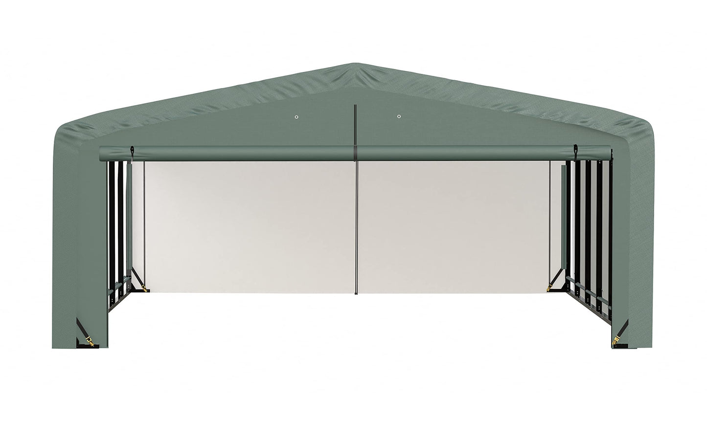 ShelterLogic ShelterTube Abri de garage et de stockage, 20' x 27' x 10', cadre en acier robuste, boîtier résistant au vent et à la neige, vert 20' x 27' x 10' 