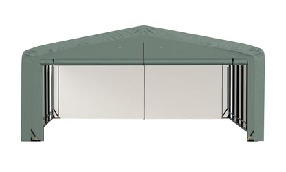 ShelterLogic ShelterTube Abri de garage et de stockage, 20' x 27' x 10', cadre en acier robuste, boîtier résistant au vent et à la neige, vert 20' x 27' x 10' 