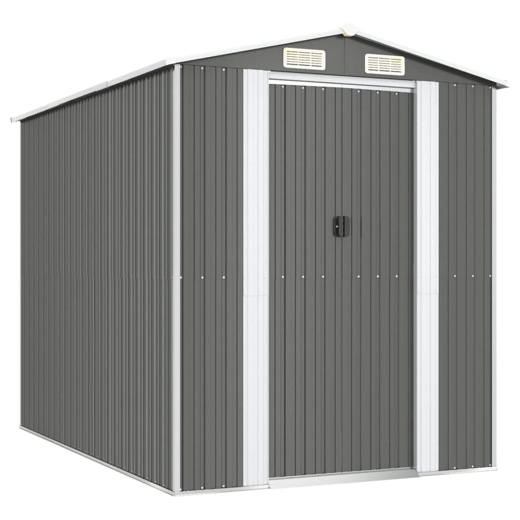 GOLINPEILO Metal Outdoor Garden Storage Shed, Large Steel Utility Tool Shed Storage House, Steel Yard Shed with Double Sliding Doors, Utility and Tool Storage, Light Gray 75.6"x107.9"x87.8" 75.6"x107.9"x87.8"