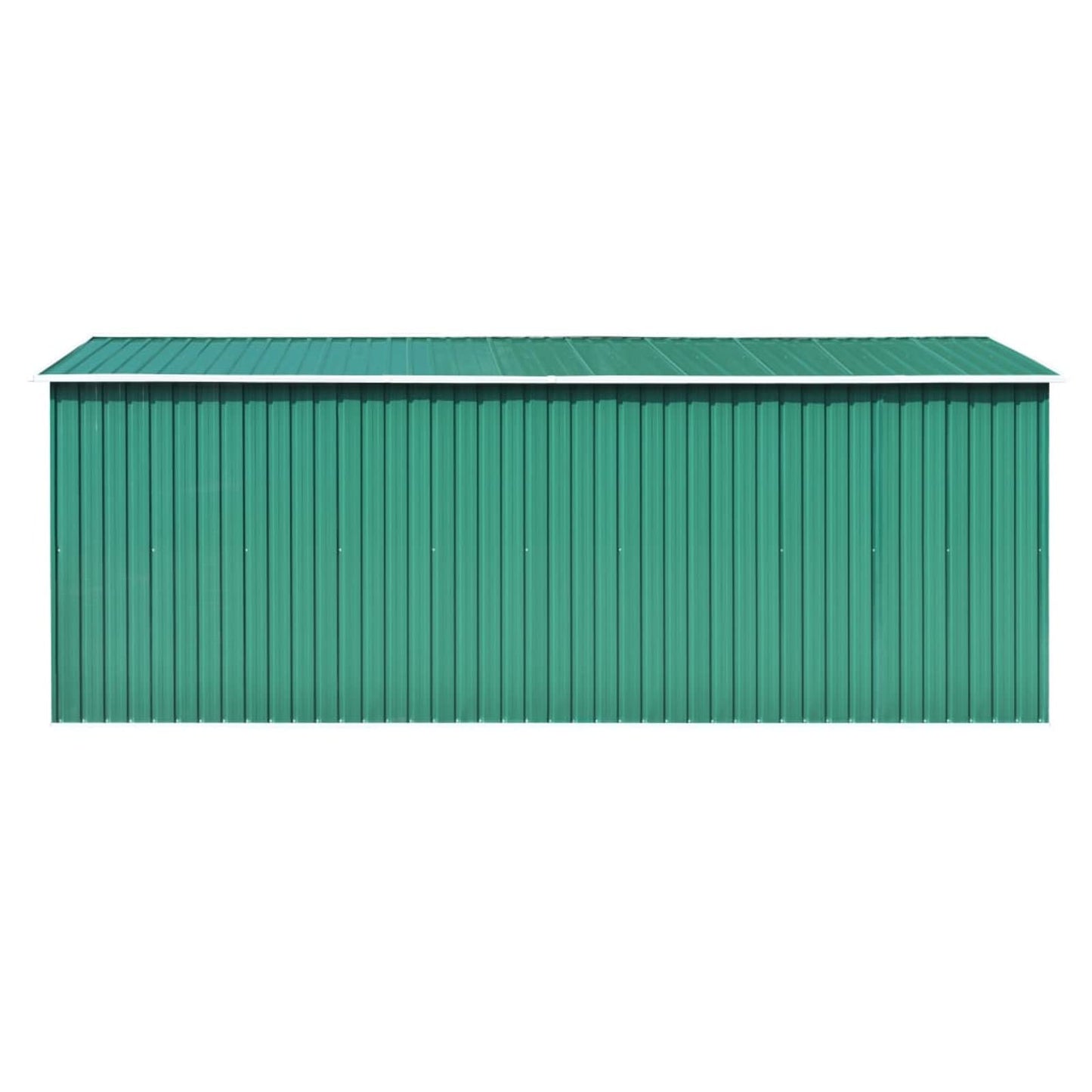 Bopdu Abri de jardin avec grille d'aération, abri de rangement extérieur en acier galvanisé avec porte pour jardin, terrasse, pelouse, 101,2" x 192,5" x 71,3", métal vert 101,2 x 192,5 x 71,3" 