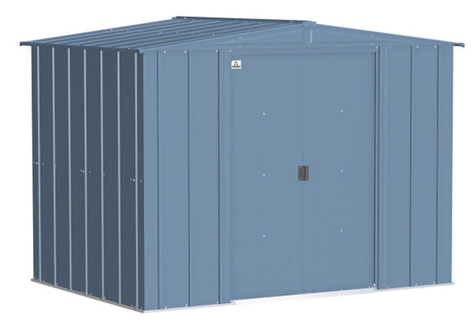 Arrow Shed Classic 8' x 6' Outdoor Padlockable Steel Storage Shed Building, Blue Grey