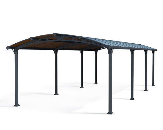 Palram - Abri d'auto Canopia Arcadia 8500 - 12' x 28' - Bronze/Gris 12' x 28' 