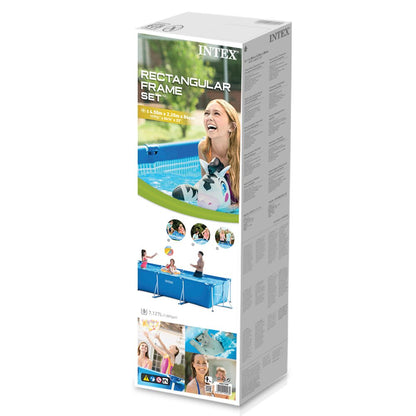 Intex Rectangular Frame Above Ground Pool, 14' 9" x 7' 3" x 33"