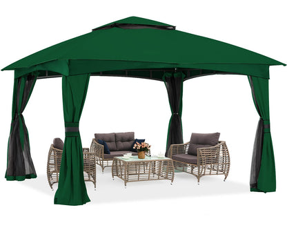 ABCCANOPY Tonnelle d'extérieur 10 x 20 – Tonnelle de terrasse avec moustiquaire, auvents extérieurs pour l'ombre et la pluie pour pelouse, jardin, cour et terrasse (beige) beige 