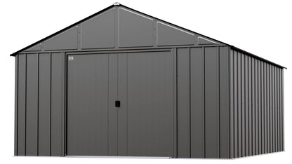 Arrow Sheds Classic Hangar de rangement extérieur cadenassable en acier, 12' x 14', charbon de bois 