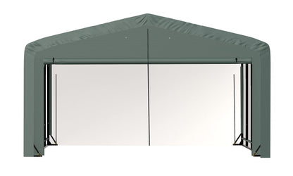 ShelterLogic ShelterTube Abri de garage et de stockage, 20' x 32' x 12', cadre en acier robuste, boîtier résistant au vent et à la neige, vert 20' x 32' x 12' 