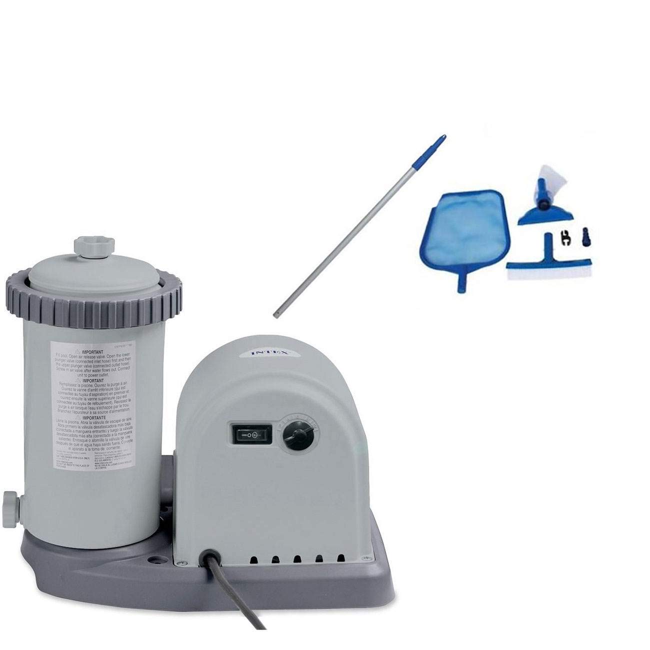 Intex 1500 GPH Pool Filter Pump with Timer & Intex Swimming Pool Maintenance Kit