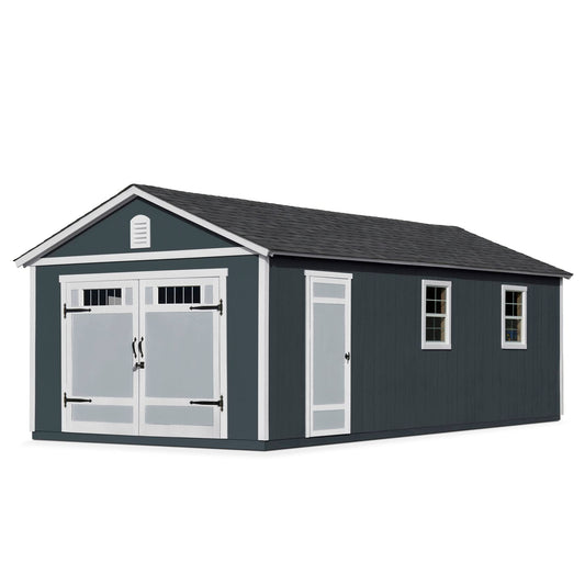 Handy Home Products Manhattan 12x24 Garage Abri de rangement en bois à faire soi-même 