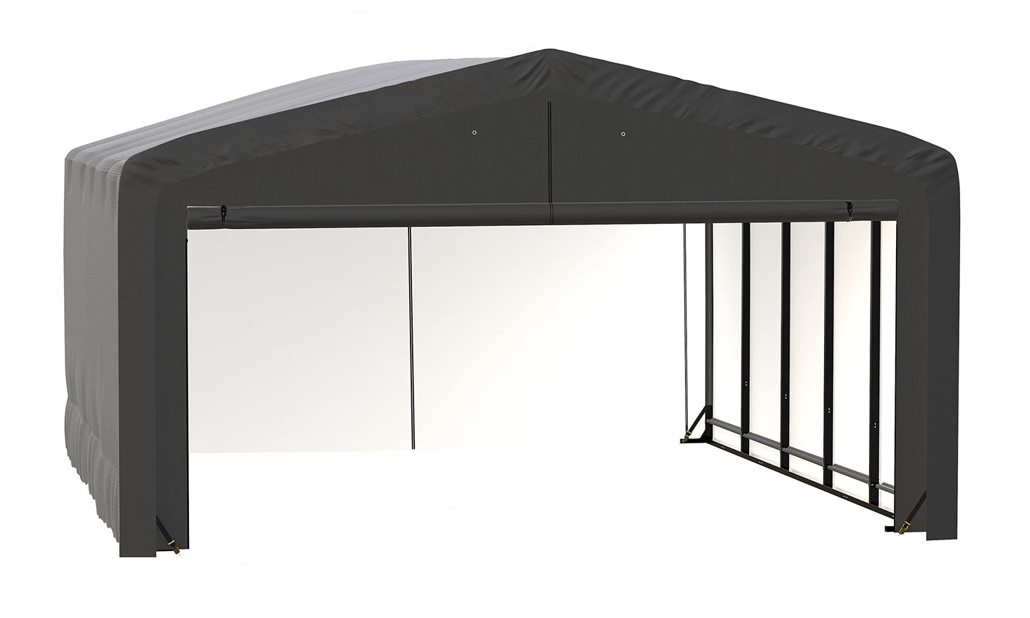 ShelterLogic ShelterTube Abri de garage et de stockage, 20' x 23' x 12', cadre en acier robuste, boîtier résistant au vent et à la neige, gris 20' x 23' x 12' 