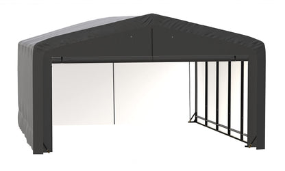 ShelterLogic ShelterTube Abri de garage et de stockage, 20' x 23' x 12', cadre en acier robuste, boîtier résistant au vent et à la neige, gris 20' x 23' x 12' 