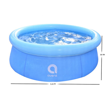 JLeisure Avenli 12014 5,5 pieds x 20 pouces Capacité de 1 à 2 personnes Ensemble d'invite pour enfants hors sol Piscine extérieure gonflable pour enfants Bleu