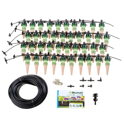 Blumat Watering Systems Irrigation automatique pour jusqu'à 40 plantes | Kit d'irrigation goutte à goutte | Pas d'électricité, pas de piles requises | Jardin, terrasse, paniers suspendus, lit surélevé, serre. 