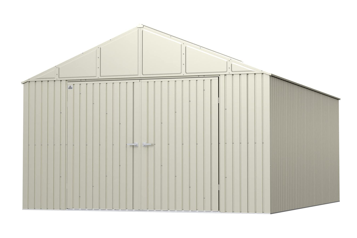 Arrow Shed Elite 12' x 16' Outdoor Lockable Gable Roof Steel Storage Shed Building, Cool Grey
