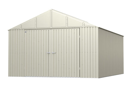 Arrow Shed Elite Abri de rangement extérieur verrouillable en acier avec toit à pignon de 12 pi x 16 pi, gris froid 