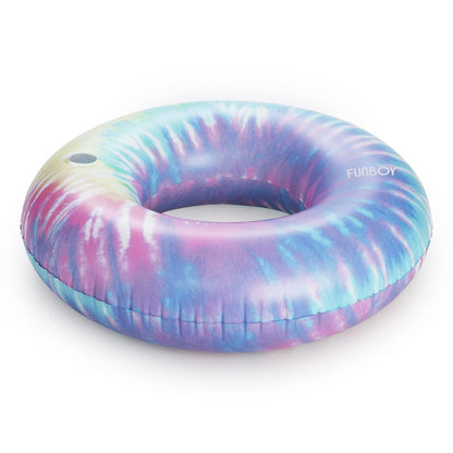 FUNBOY Flotteur géant gonflable Tie Dye, flotteur de piscine de style beignet, radeau de luxe pour les fêtes de piscine d'été et les divertissements, lot de 2 Tie Dye 2 Pack