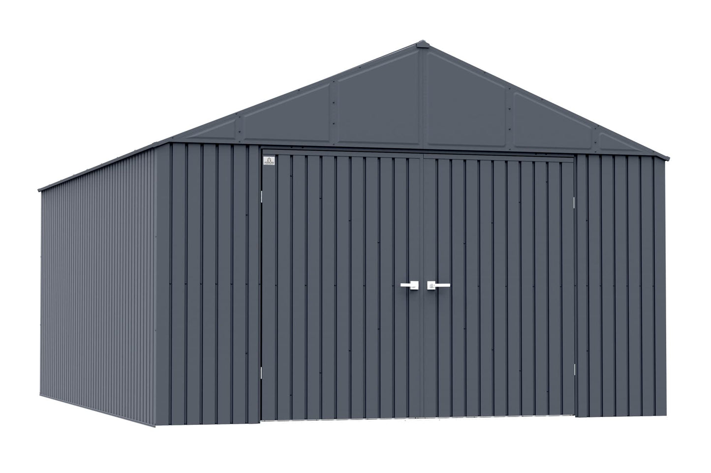 Arrow Shed Elite Hangar de rangement extérieur en acier avec toit à pignon verrouillable, 12' x 16', Anthracite 