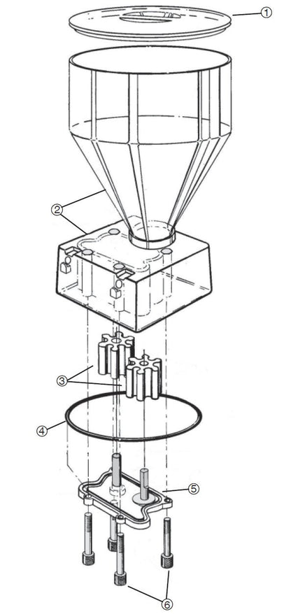 Assemblage de couvercle de pompe pour unités de remplissage double série Edhard F, remplace Edhard F-3001