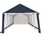 LAUREL CANYON 13 x 20 ft Garage Shelter Carport with 2 Roll up Doors Waterproof Portable Storage Shed for SUV, Full-Size Truck and Boat, 10 Legs，Gray Gray
