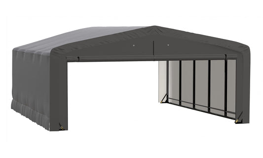 ShelterLogic ShelterTube Abri de garage et de stockage, 20' x 23' x 10', cadre en acier robuste, boîtier résistant au vent et à la neige, gris 20' x 23' x 10' 