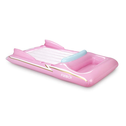 FUNBOY Flotteur de piscine de voiture de sport classique rétro convertible rose de luxe géant gonflable, deux porte-gobelets, flotteur de luxe pour les fêtes de piscine d'été et les divertissements