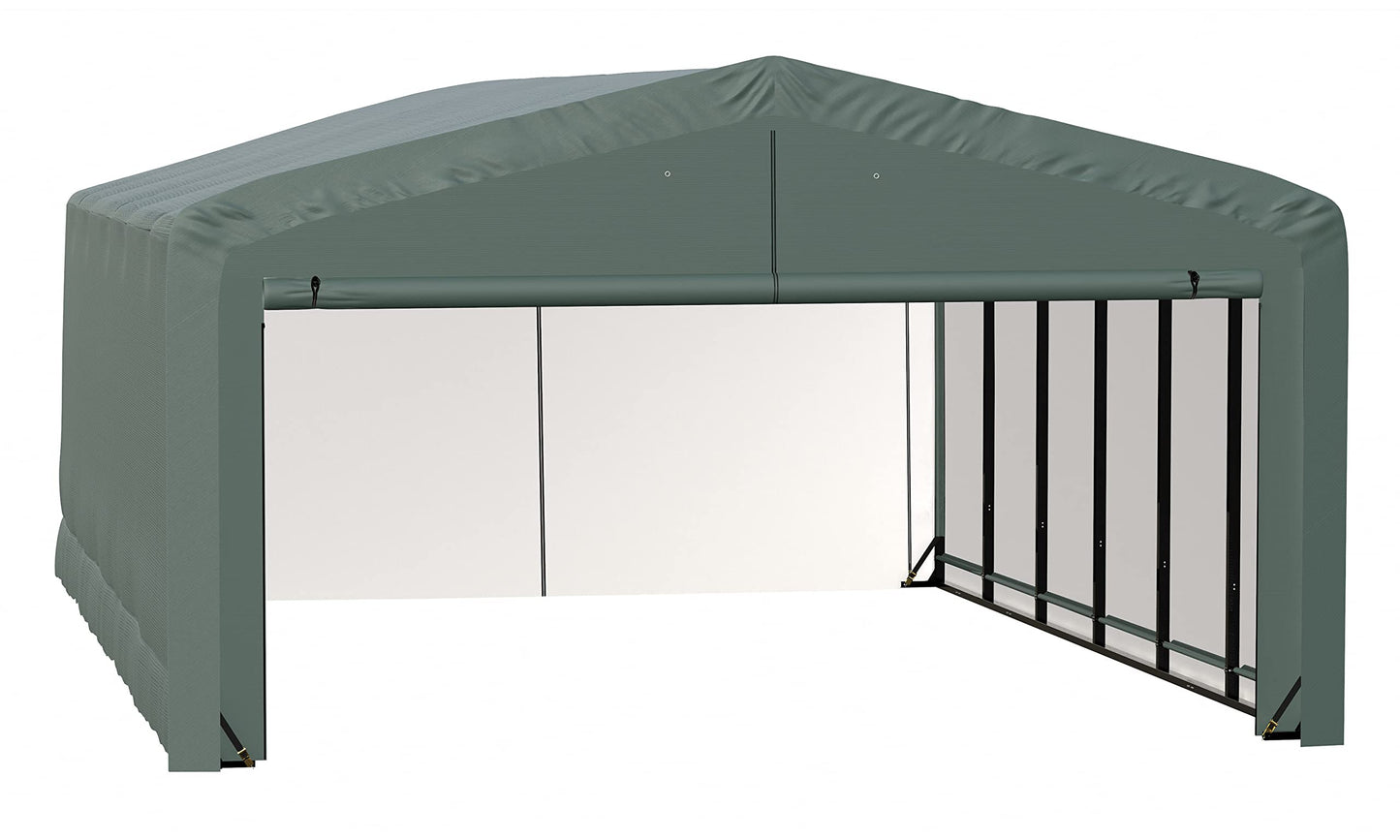 ShelterLogic ShelterTube Abri de garage et de stockage, 20' x 27' x 12', cadre en acier robuste, boîtier résistant au vent et à la neige, vert 20' x 27' x 12' 