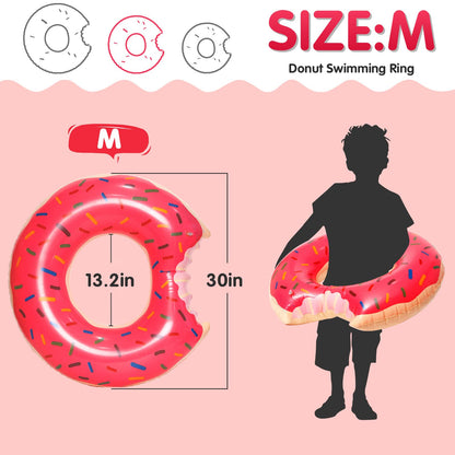 DMAR Donut Pool Floats Donut Pool Floatie Donut Tube Pool Donut Pool Float Donut Inflatables Donut Inner Tube Donut Pool Floatie Donut Pool Ring Donut Swimming Ring for Beach Pool #1 30in Strawberry Pink