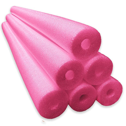 Lot de 6 mousses de nouilles Jumbo pour piscine, multi-usages, rose