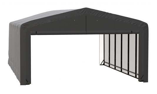 ShelterLogic ShelterTube Abri de garage et de stockage, 20' x 27' x 12', cadre en acier robuste, boîtier résistant au vent et à la neige, gris 20' x 27' x 12' 