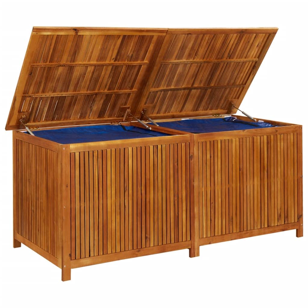 Canditree Patio Deck Box Solid Acacia Wood Outdoor Wooden Storage Box Container for Patio Furniture Cushions, Garden Tools (68.8"x31.4"x29.5") 68.8"x31.4"x29.5"