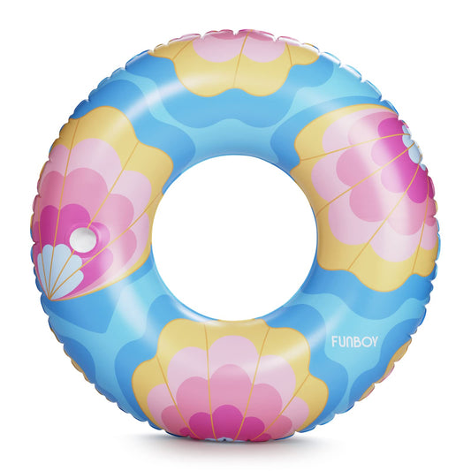 FUNBOY Giant Inflatable Mermaid Shells Tube Float, Donut Style Pool Float, Luxury Raft for Summer Pool Parties and Entertainment