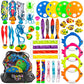 Chuchik Diving Toys, Swimming Pool Toys for Kids Includes 4 Diving Sticks, 4 Diving Rings, 6 Pirate Treasures, 3 Toypedo Bandits, 9 Fish Toys, 4 Octopus - Water Toys with a Storage Net Bag (40 Pack) 40 Pack