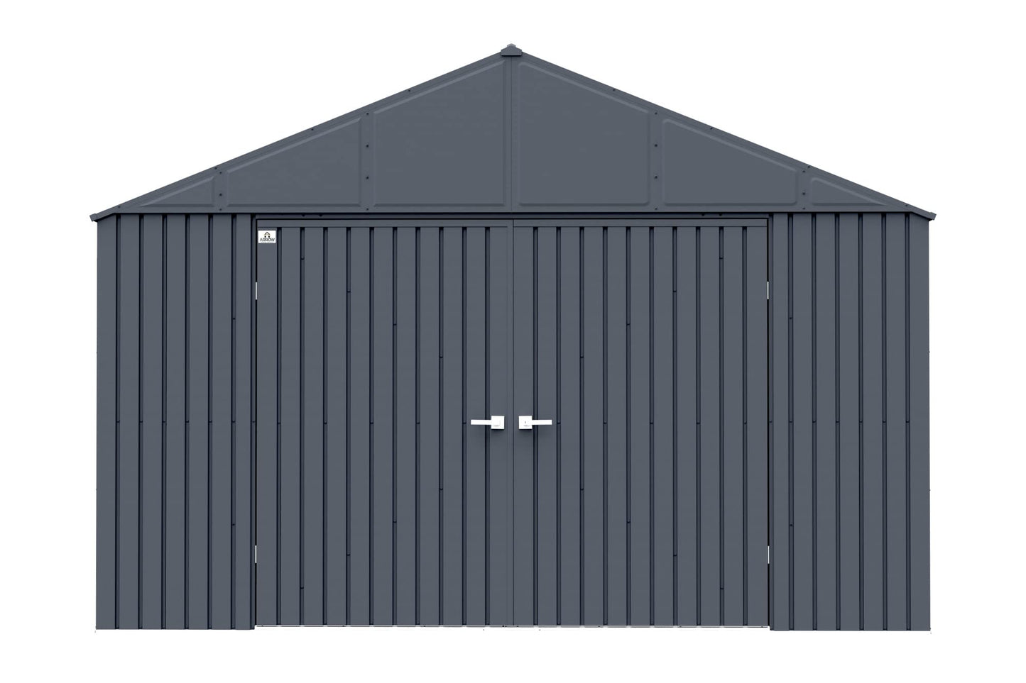 Arrow Shed Elite Hangar de rangement extérieur en acier avec toit à pignon verrouillable, 12' x 16', Anthracite 