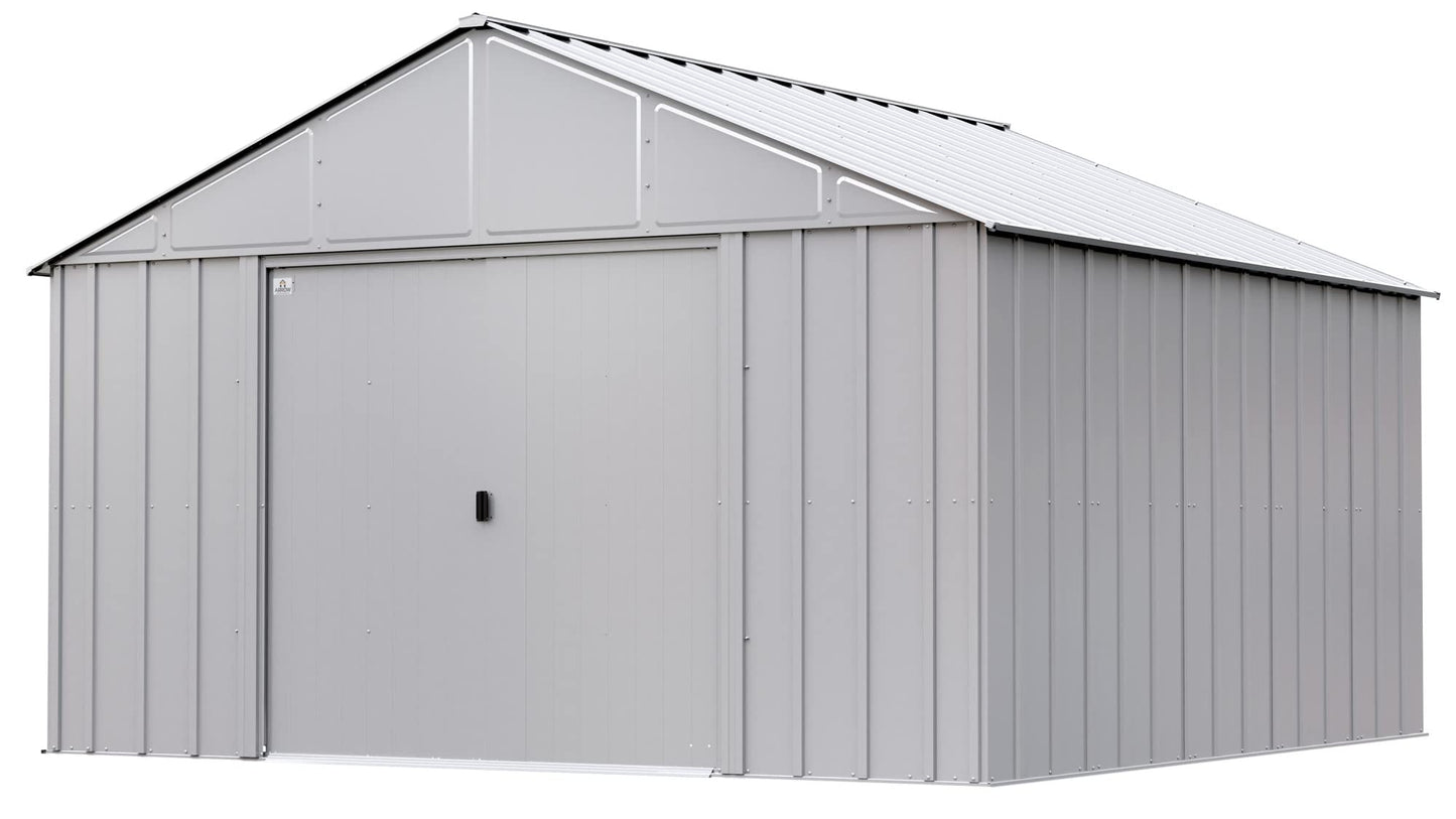 Arrow Sheds Classic 12' x 12' Outdoor Padlockable Steel Storage Shed Building, Flute Grey