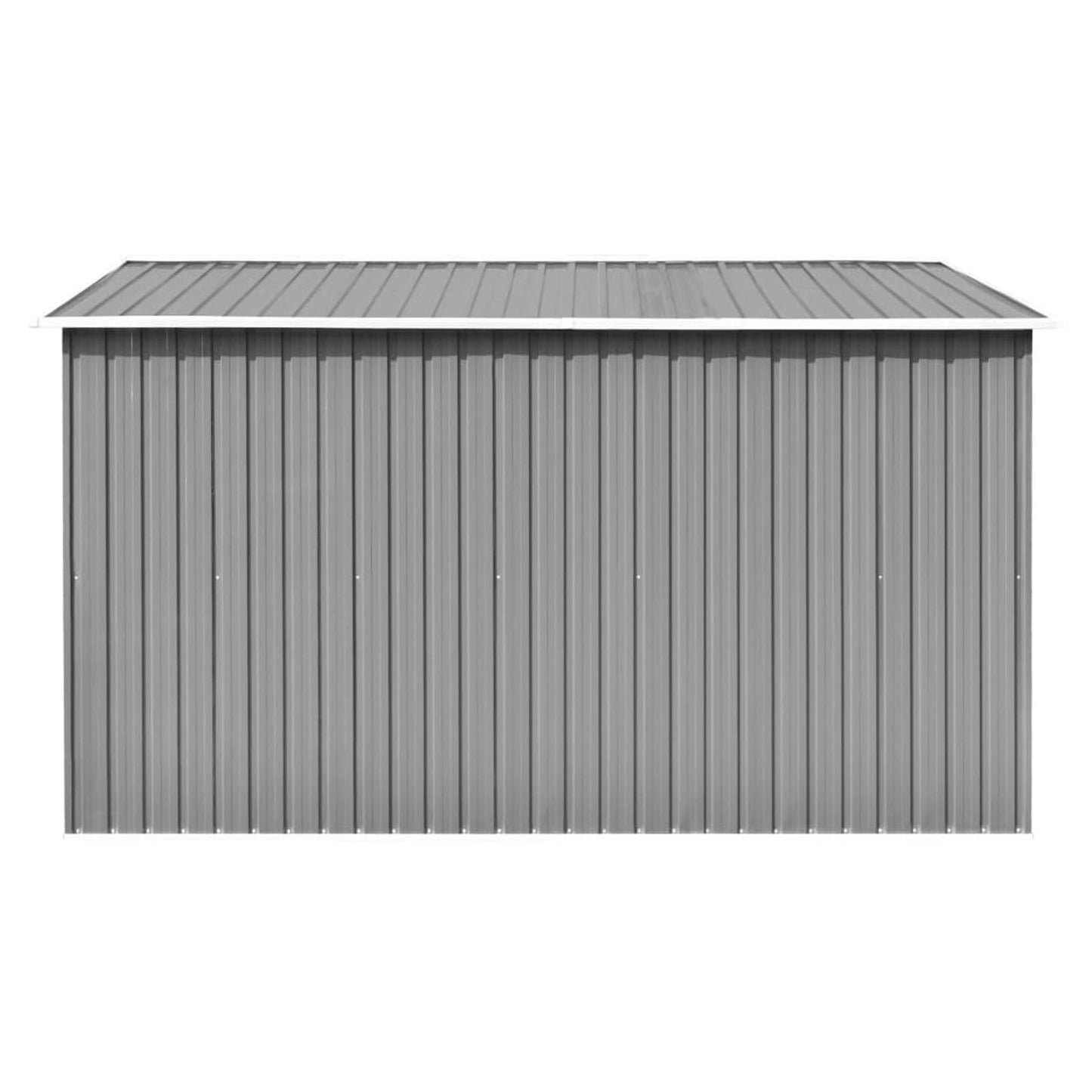 Bopdu Abri de jardin avec grille d'aération, abri de rangement extérieur en acier galvanisé avec porte pour jardin, terrasse, pelouse, 101,2" x 117,3" x 70,1", gris métal 101,2 x 117,3 x 70,1 