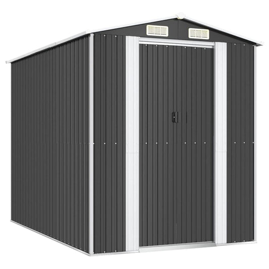 Gecheer Garden Shed Galvanized Steel, Garden Tool Storage Shed with Vent Outdoor Storage Shed Organize Storage House with Door for Backyard Garden Patio Lawn - Anthracite 75.6" x 107.9" x 87.8" 75.6 x 107.9 x 87.8