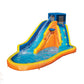 BANZAI Inflatable Water Slide Park - Huge Kids Pool (14' Long by 8' High) with Built in Sprinkler Wave and Hoop - Heavy Duty Outdoor Aqua Blast Lagoon - Blower Included - Inflates in Minutes