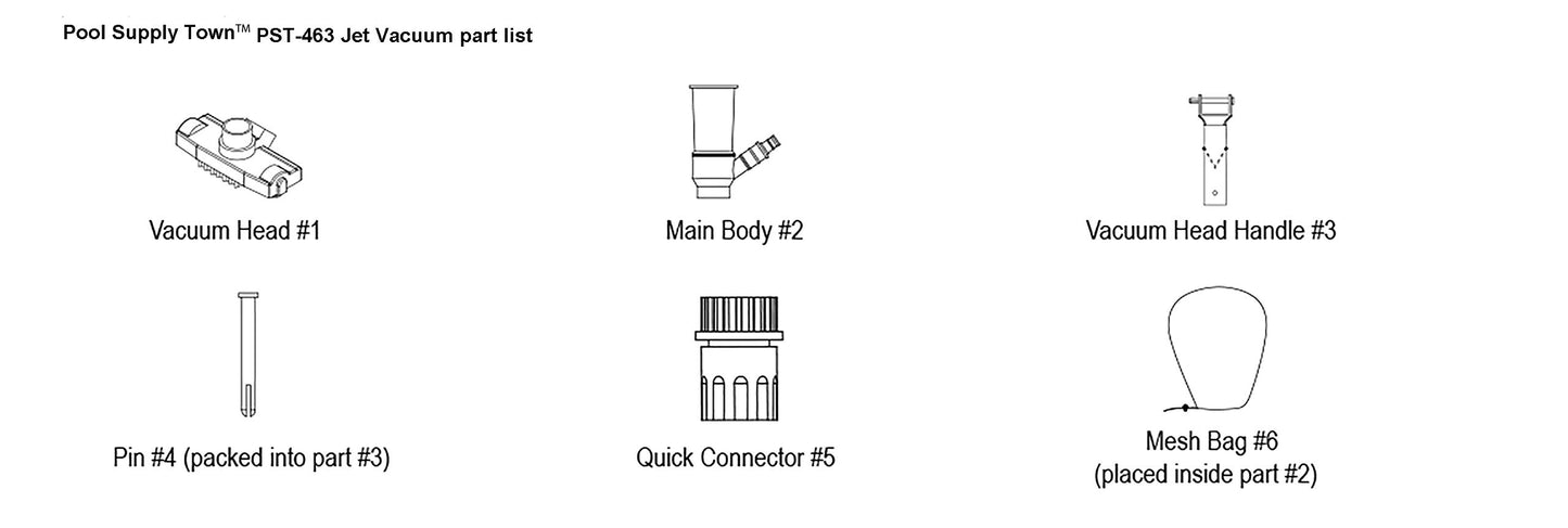 PoolSupplyTown Pool Spa Jet Vacuum Cleaner w/ Brush, Ideal for Frame Above Ground/Inflatable Pools, Spa, Hot Tub, Pond, Fountain Vacuuming, No Electric Power Needed, Use Water Pressure From Garden Hose to Vacuum (Use with A Telescopic Pool Pole, Not In...