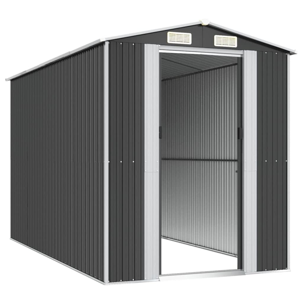 GOLINPEILO Metal Outdoor Garden Storage Shed, Large Steel Utility Tool Shed Storage House, Steel Yard Shed with Double Sliding Doors, Utility and Tool Storage, Anthracite 75.6"x140.6"x87.8" 75.6"x140.6"x87.8"