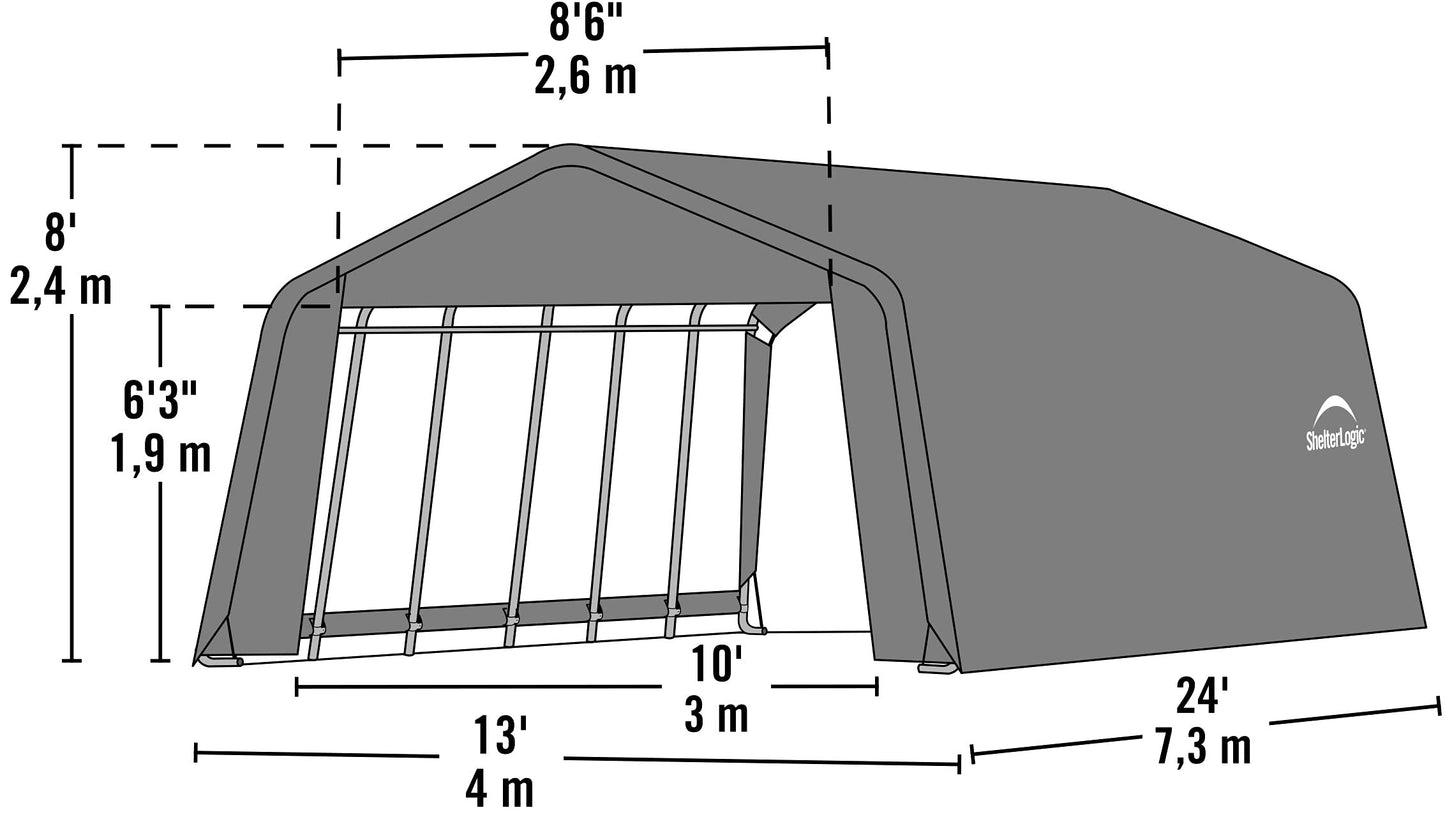 ShelterLogic 72434 Gris 12'x24'x8' Abri de style pic 12'x24'x8' Gris 